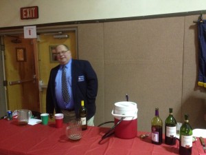 Brother Ed bartending at the Auction