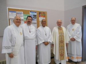 Deacon Tom Gibbons, Ordained Acolyte Jim Jones, Ordained Acolyte Nick Ardito, Fr. Joe Goode, and Deacon Bob Head