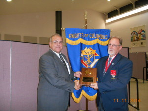 Former DD, John Castagna, presenting Double Star Award to Current DD, Lou Monteforte