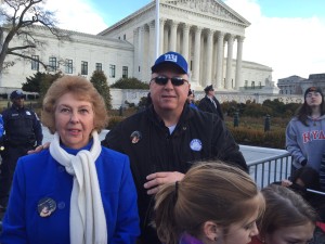 Brother Dan Flaherty and Columbiette, Eileen Farrington near the United States Supreme Court