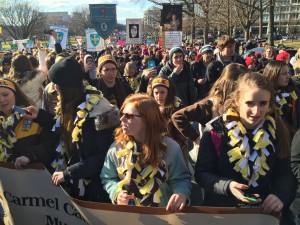 The younger generation starting to "carry the ball" regards the right to life.  They sang, they chanted and they held their signs and inspired us all.