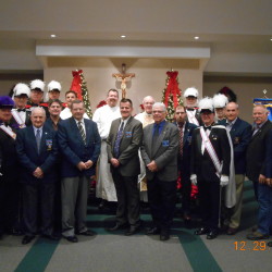 From left: John Creamer, Paul Greszczak, Mike Leyden, Grover Cribb, Remo Canova, Tom Smith, Eric Woelfel,Fr. Dan Chajkowski, Bob Farrington, Deacon Jim Jones, Pat Gibbons, Msgr. Joe Goode, Charlie Van Stone, Patrick Conboy, John Larkin, Tom Sanders, John Clary, Alan McGrath, Steve Polakowski, and Walt Lublanecki